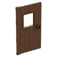 Door 1 x 4 x 6 with Window, Wood Structure, Loose Window Hold, Reddish Brown