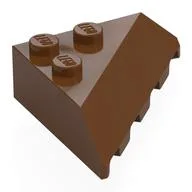 Brick Wedged, Sloped 4 x 4 Corner, Reddish Brown