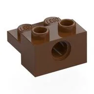 Technic Brick Special 1 x 2 with Pin Hole and 1 x 2 Plate, Reddish Brown