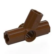 Technic Axle and Pin Connector Angled Triple - 60°, Reddish Brown