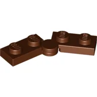 Hinge Plate 1 x 4 Swivel Top / Base - Solid Clip [Complete Assembly], Reddish Brown
