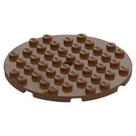 Plate Round 8 x 8, Reddish Brown