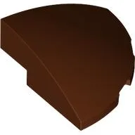 Brick Round Corner, Curved 3 x 3 x 1 Quarter Circle, Reddish Brown
