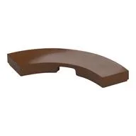 Tile 3 x 3 Curved, Macaroni, Reddish Brown