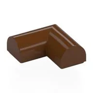 Brick Curved 2 x 2 x 2/3 Double, Corner, No Studs, Reddish Brown