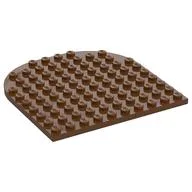 Plate 10 x 10 with Rounded End, Reddish Brown