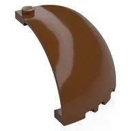 Panel 5 x 5 x 3 1/3 Corner, Curved Top, Reddish Brown