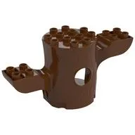 Duplo Plant Tree Trunk 4 x 10 x 4 with Two Branches, Reddish Brown