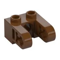 Technic Brick 1 x 2 with Hole and Dual Beam Extensions, Reddish Brown