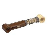 Technic Shock Absorber 6.5L with Hard Spring, Tight Coils at End, Tan Rod [Complete Assembly], Reddish Brown