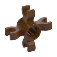 Technic Pin Connector Round with 4 Clips, Reddish Brown