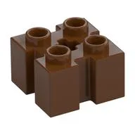 Brick Special 2 x 2 with Grooves and Axle Hole, Reddish Brown