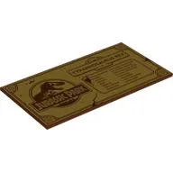 Tile 8 x 16 with Gold Jurassic Park Logo, 'TYRANNOSAURUS REX', Stats Print, Reddish Brown