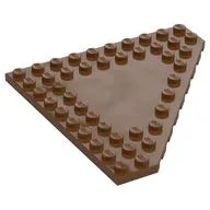 Wedge Plate 10 x 10 Cut Corner [No Centre Studs], Reddish Brown