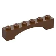 Brick Arch 1 x 6 Raised Arch, Reddish Brown