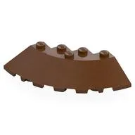 Brick Round Corner 6 x 6 with 33° Slope and Facet Cutout, Reddish Brown