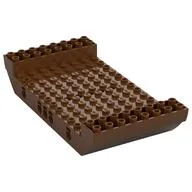 Boat Hull Section, Large Middle 8 x 16 x 2 1/3 with 5 Holes, Reddish Brown