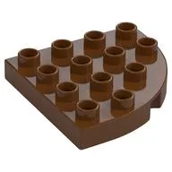 Duplo Plate Round Corner 4 x 4, Reddish Brown