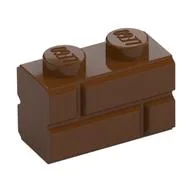 Brick Special 1 x 2 with Masonry Brick Profile, Reddish Brown
