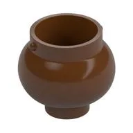 Minifig Pot Small with Handle Holders, Reddish Brown