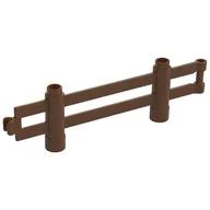 Duplo Fence 1 x 10 x 2 [Clip and Bar ends], Reddish Brown