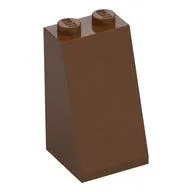 Brick Sloped 75° 2 x 2 x 3 [Solid Studs], Reddish Brown