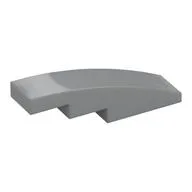 Brick Curved 4 x 1 No Studs [Stud Holder with Symmetric Ridges], Light Bluish Gray