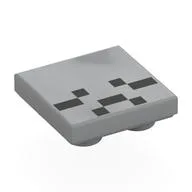 Tile Special 2 x 2 Inverted with Pixelated Ghast Face, Frown Print, Light Bluish Gray
