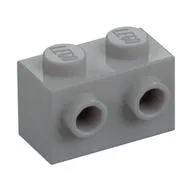 Brick Special 1 x 2 with 2 Studs on 1 Side, Light Bluish Gray