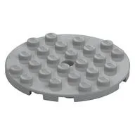 Plate Round 6 x 6 with Hole, Light Bluish Gray