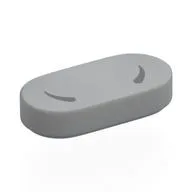 Tile Round 1 x 2 with Dark Bluish Grey Lines (Nostrils) Print, Light Bluish Gray
