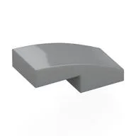 Brick Curved 2 x 1 No Studs [1/2 Bow], Light Bluish Gray