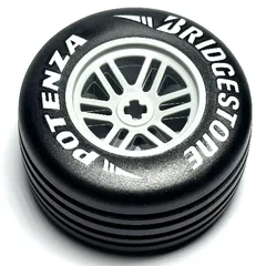 Wheel Rim 50 x 27 With Black Tyre with White 'BRIDGESTONE POTENZA' Print, Light Bluish Gray