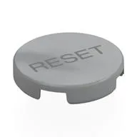 Tile Round 2 x 2 with Dark Bluish Grey 'RESET' Print, Light Bluish Gray