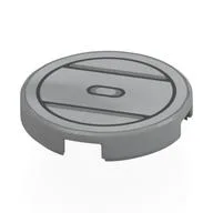 Tile Round 2 x 2 with Black Circle, Lines Print, Light Bluish Gray
