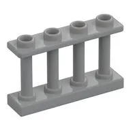 Fence Spindled 1 x 4 x 2 [4 Top Studs], Light Bluish Gray