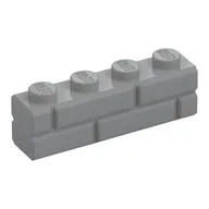 Brick Special 1 x 4 with Masonry Brick Profile, Light Bluish Gray
