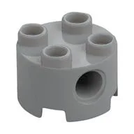 Brick Round 2 x 2, Pin Holes, Light Bluish Gray