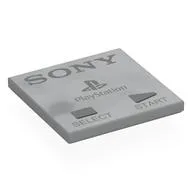 Tile 4 x 4 with Dark Bluish Grey "SONY', 'PlayStation', 'SELECT', 'START' Print, Light Bluish Gray