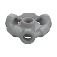 Plate Special 1 x 1 with Hole Through Stud, 3 Bars and 3 Bar Holes, Light Bluish Gray