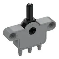 Pneumatic Switch with Pin Holes, Axle Hole and Stepped Outlets, Light Bluish Gray