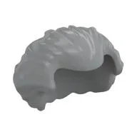 Hair Swept Back with Widow's Peak Chin-Length and Bushy in Back, Light Bluish Gray