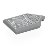 Tile Special 2 x 3 Pentagonal with Dark Bluish Grey Shield, Crescent Moon, Leaves Print, Light Bluish Gray