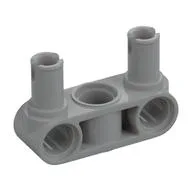 Technic Pin Connector Hub Perpendicular 3L with 2 Pins, Light Bluish Gray
