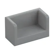 Panel 1 x 2 x 1 with Rounded Corners and 2 Sides, Light Bluish Gray