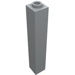 Brick 1 x 1 x 5 with Blocked Open or Hollow Stud, Light Bluish Gray
