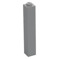 Brick 1 x 1 x 5 with Solid Stud, Light Bluish Gray