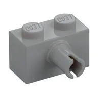 Brick Special 1 x 2 with Pin, Light Bluish Gray