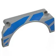 Technic Panel Car Mudguard Arched 11 x 5 x 2 with Blue Stripes (Left) Print, Light Bluish Gray