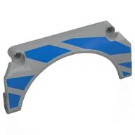 Technic Panel Car Mudguard Arched 11 x 5 x 2 with Blue Stripes (Right) Print, Light Bluish Gray